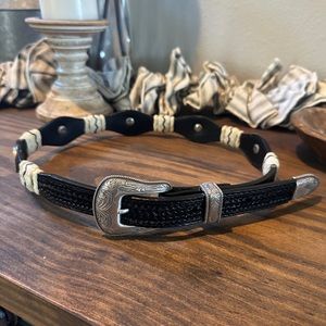 Vintage 90s Ranger Women’s western leather belt, black leather size 30